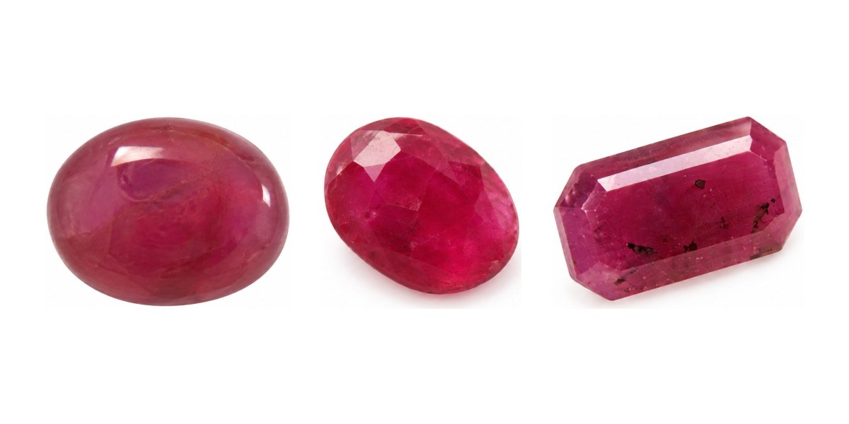Ruby Stone cabochon, oval faceted and emerald cut shapes for rings and pendants